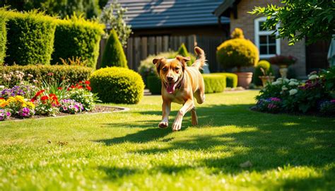 Pes moskovského strážneho psa v záhrade