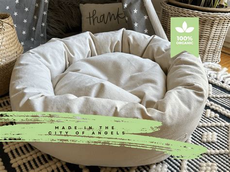 Infografika: Anatomy of an octagonal cotton dog bed with removable pillow and reinforced stitching for shape retention