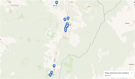 Ilustračná mapa regiónu Handlová a okolité chovateľské stanice Bradáčov malých