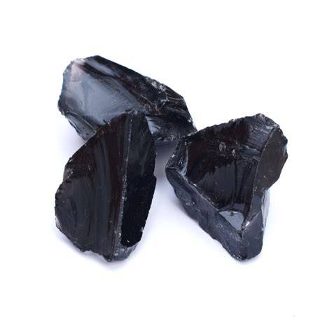 Čierny obsidián - temný lesk a lesklý povrch, zrkadlový očný pohľad