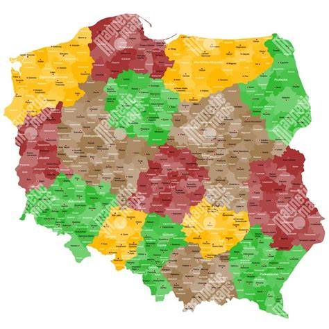 Mapa Poľska a jeho susedných štátov