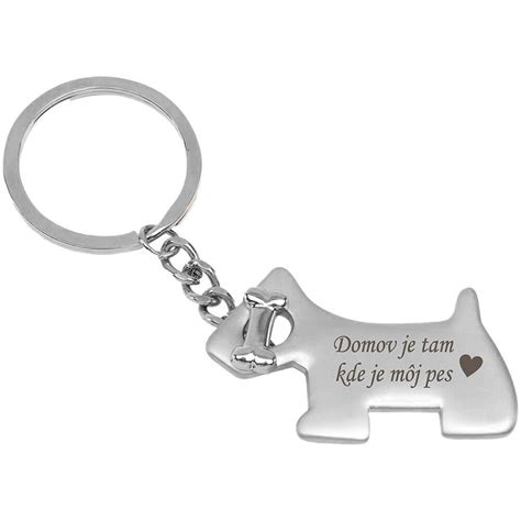 Štýlový prívesok na kľúče v tvare psa s nápisom 