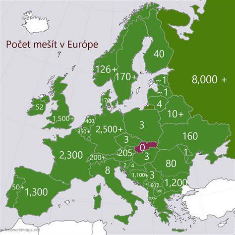 Mapa najobľúbenejších destinácií pre krytie belgických ovčiakov v Európe