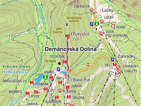 Mapa polohy Bungalovy Jasná v Demänovskej doline