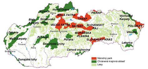 Mapa psích parkov a prírodných oblastí na Slovensku (Partizánska lúka, Malá Fatra)