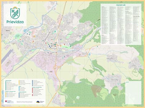 Mapa mesta Prievidza