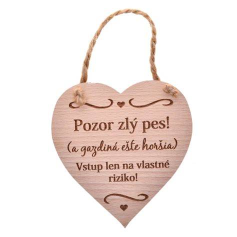 Pozor zlý pes - drevená tabuľka s gravírovaním