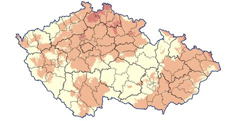 Mapa rozdelenia duričov a ich typických teritórií