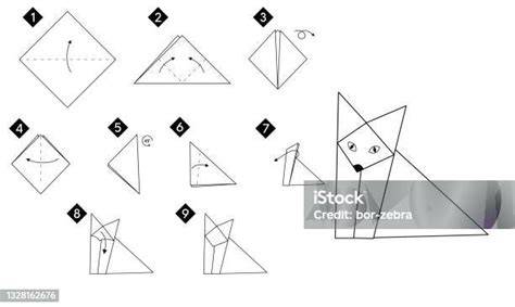 Infografika: kroky výroby mačky z origami
