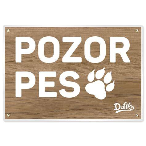 Výstražná tabuľa Pozor pes s vyobrazením Nemeckého ovčiaka, 20×15 cm