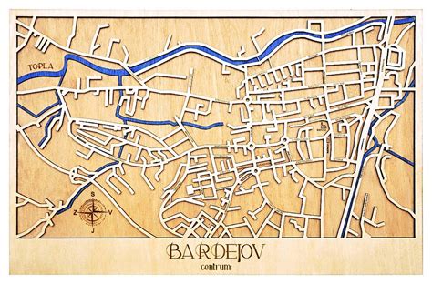 Mapa mesta Bardejov s vyznačením ulice Komenského