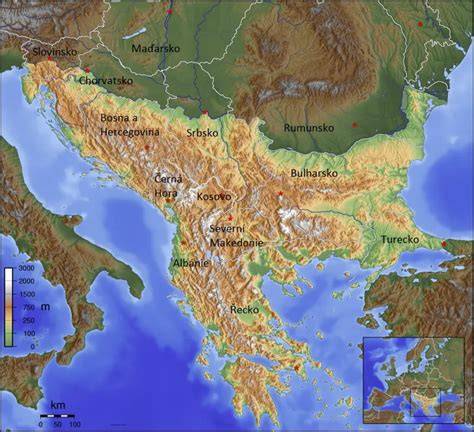 Mapa Balkánu a regiónu šarplaninac