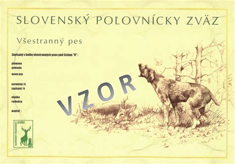 Štruktúra preukazu o pôvode psa