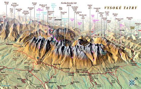 Mapka regiónov pôvodu: Vysoké a Nízke Tatry